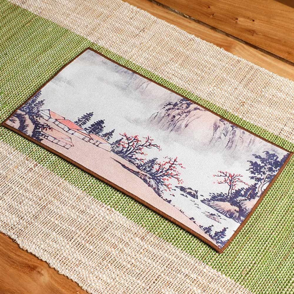 Chinese Painted Super Absorbent Dish Towel Tea Cleaning Tea Towel Tea Napkin Hand Towel Table Mats
