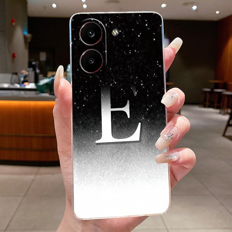 Couple Phone Case For Xiaomi Redmi Turbo 5 /Xiaomi Poco X8 Pro 5G Lucky Letter Flower Pattern Clear TPU Anti-scratch Soft Casing