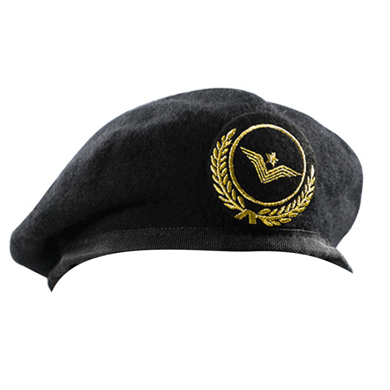 

Шерстяной берет с вышивкой, аксессуары для униформы охраны, капитан, профессиональные фуражки капитана охраны, аксессуары для косплея T7