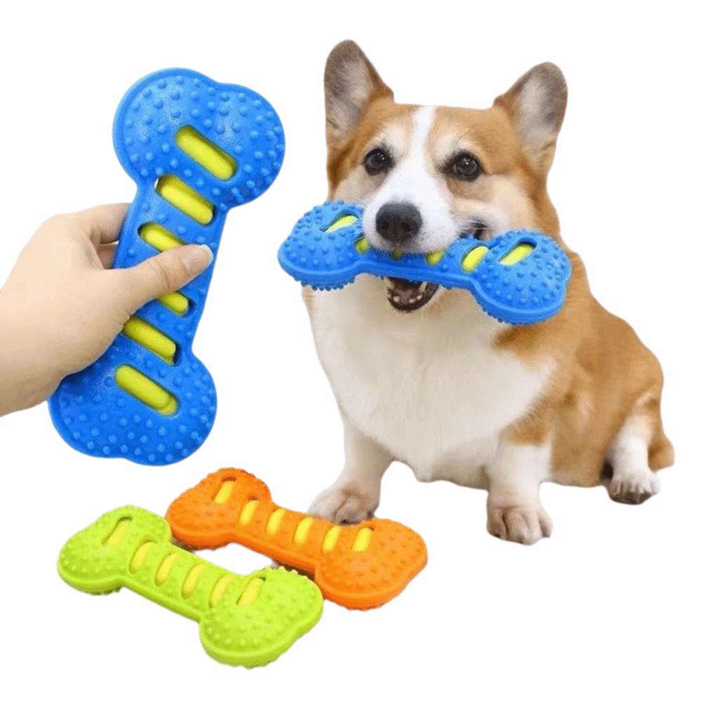 Beißfestes Haustier Hund Kauspielzeug Knochenform Welpen Zahnungshilfe Neu Quietschspielzeug Haustierbedarf