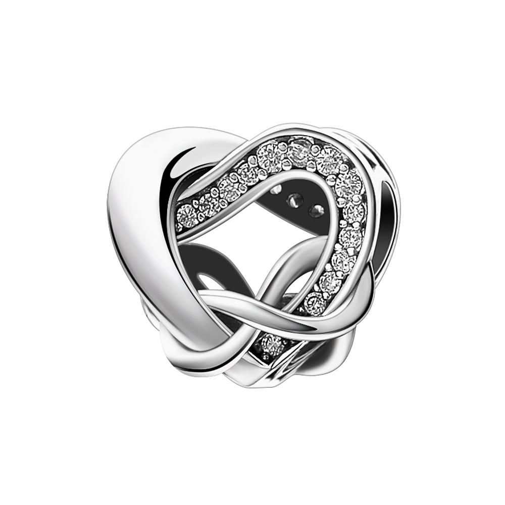 New Copper White Logo Bead Fit Original Women Bracelet Diy Fine Dangle Jewelry Butterfly Clover Shoes Charm Amulet Gift