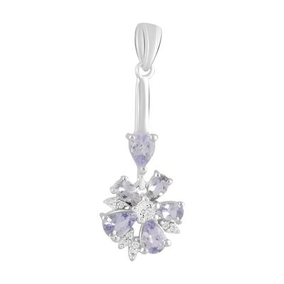 Pendentif en argent avec tanzanite 1.905ct, topaze blanche (2115113)