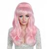 Linfairy 60s-80s Retro Cosplay Wig, Heat-Resistant, Housewife Accessory, Festival Cosplay, Long Wig (Light Pink)
