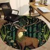 1pc Forest Deer Office Round Area Rug, Under Office Chairs Bedroom Living Room Home Decor, Room Deco