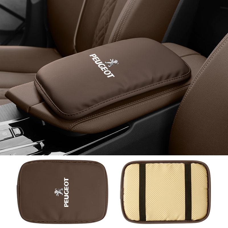 Leather Car Armrest Mat Heighten Mat Armrest Protector Cushion For Peugeot 206 307 308 207 3008 208 407 508 2008 5008 301 406 Q3