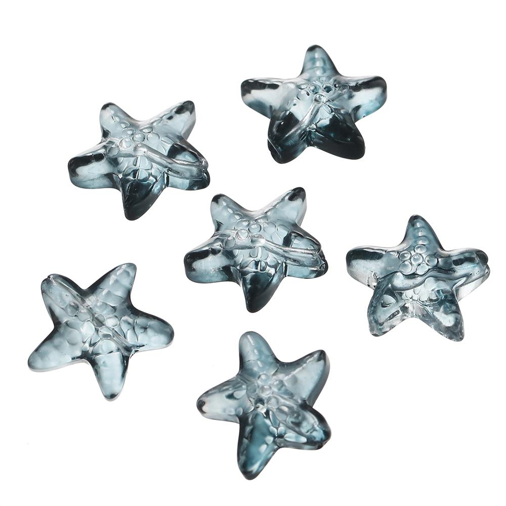 10pcs Colorful Glass Starfish Beads Star Czech Glass Loose Spacer Beads For DIY Bracelet Phone Chain Jewelry Making Accessories