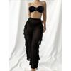 Swimsuit 3-piece Tube Top Metal Bra, Bikini Set Mesh See-through Beach Trousers Three Pieces