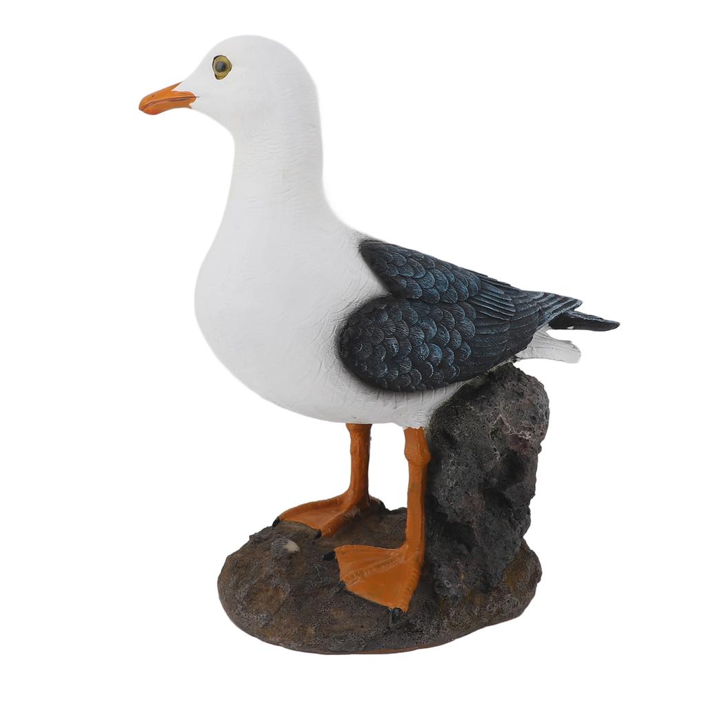 Resin Seagull Statue Sea Bird Figurine Mediterranean Style Ornament for Home Landscape Office Decoration