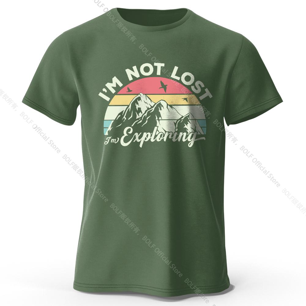 Men's I Am Not Lost Printed T-Shirt 100% Cotton Oversized Slogan Graphic Tees for Women Summer Tops Urban Streetwear