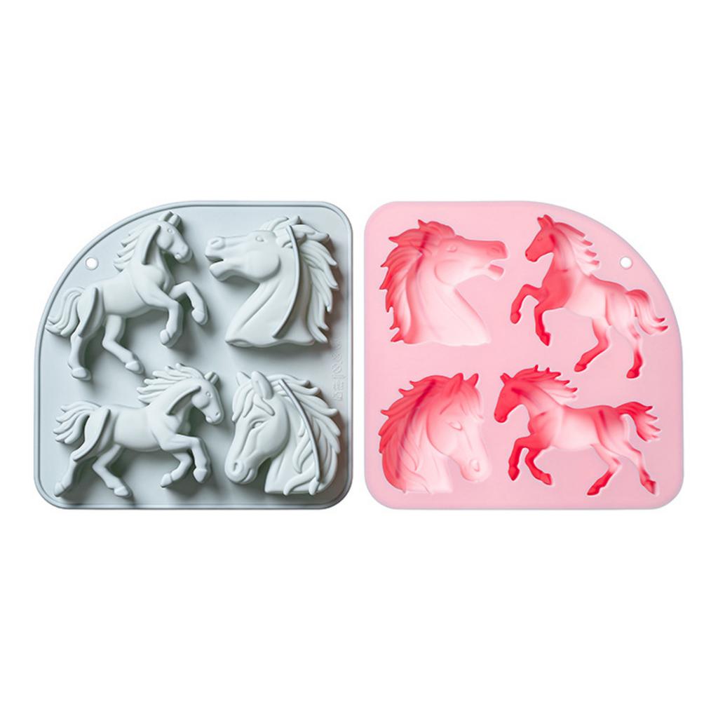 Silicone Mold Horse Shape Candy Chocolate Ice Cube Cake Baking Mold Flexible Nonstick Mold for Homemade Sweets and Desserts