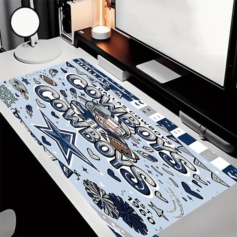 Dallas Cowboys Thema Premium rutschfestes Mauspadd mit genähten Kanten, Langlebiges Gummi-Material, für Schreibtisch & Gaming Großartige Geschenke