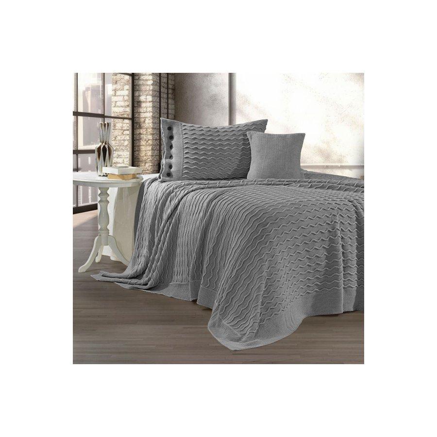 

Трикотаж В язане покривало 180х225 см 1 шт. Декоративні наволочки Універсальна ковдра Покривала сірий колір