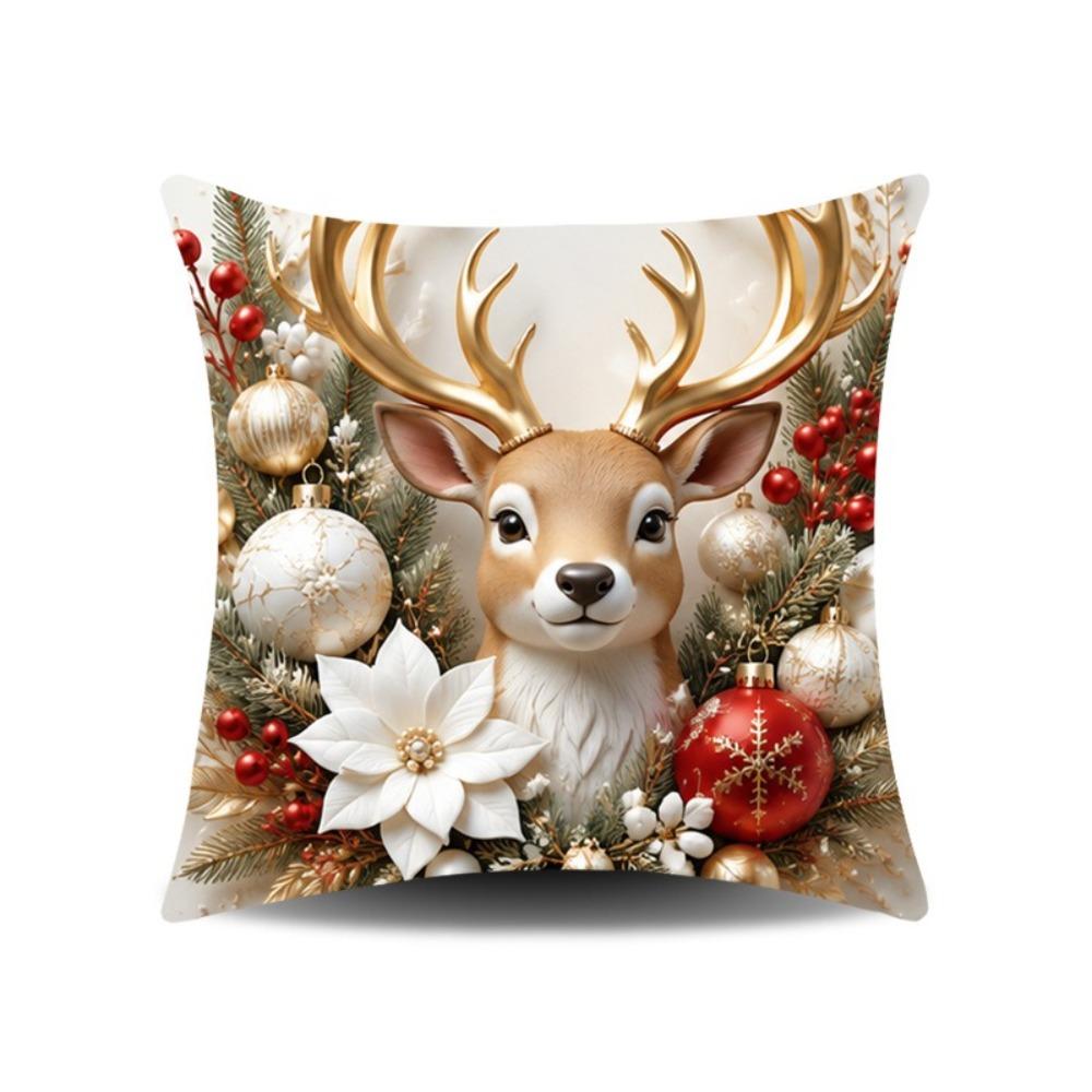 45x45cm Throw Pillow Covers Detachable Soft Christmas Themed Pillow Case  Home Indoor