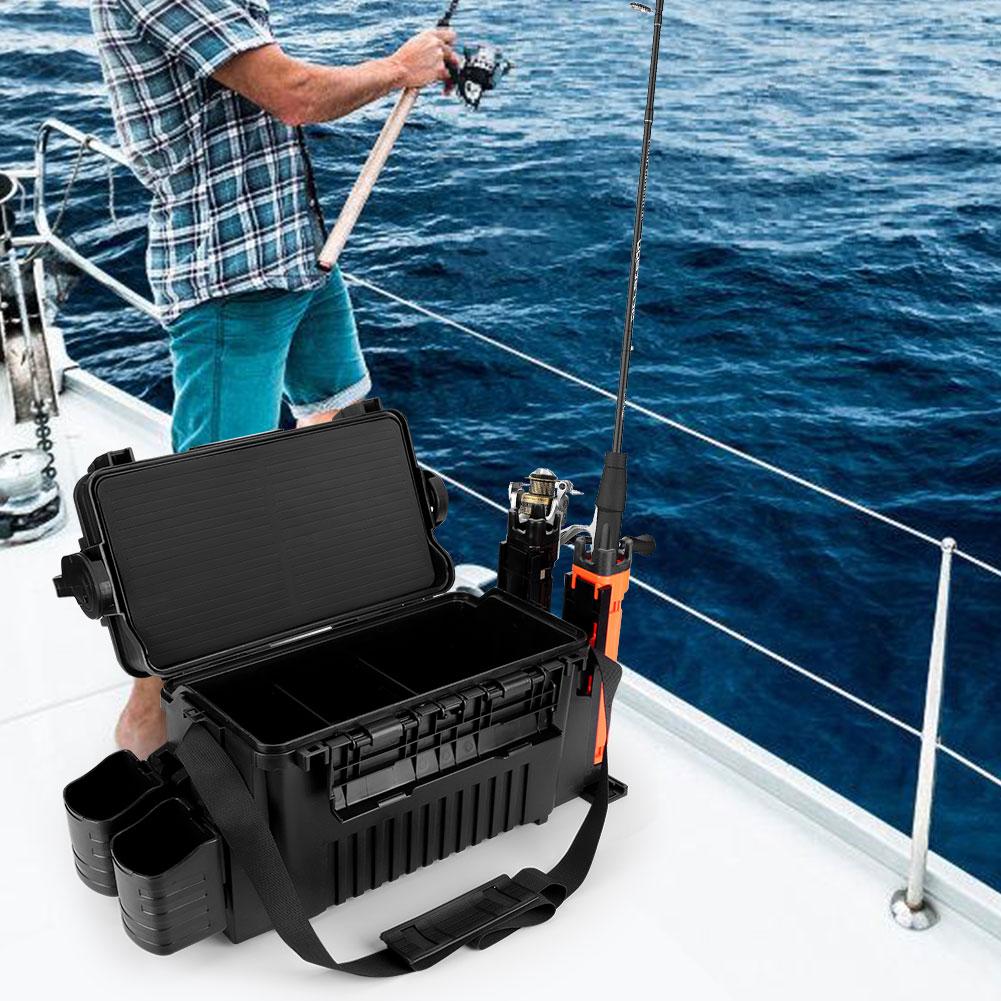 Portable Fishing Tackle Box 2 Tier Multi-functional Fishing Accessories Lure Hook Storage Case Fishing Tool Box Accessories