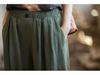 Ramie Cotton Women's Loose Casual Sand Wash Pants - Spring 25 Linen Straight Leg Long Pants 