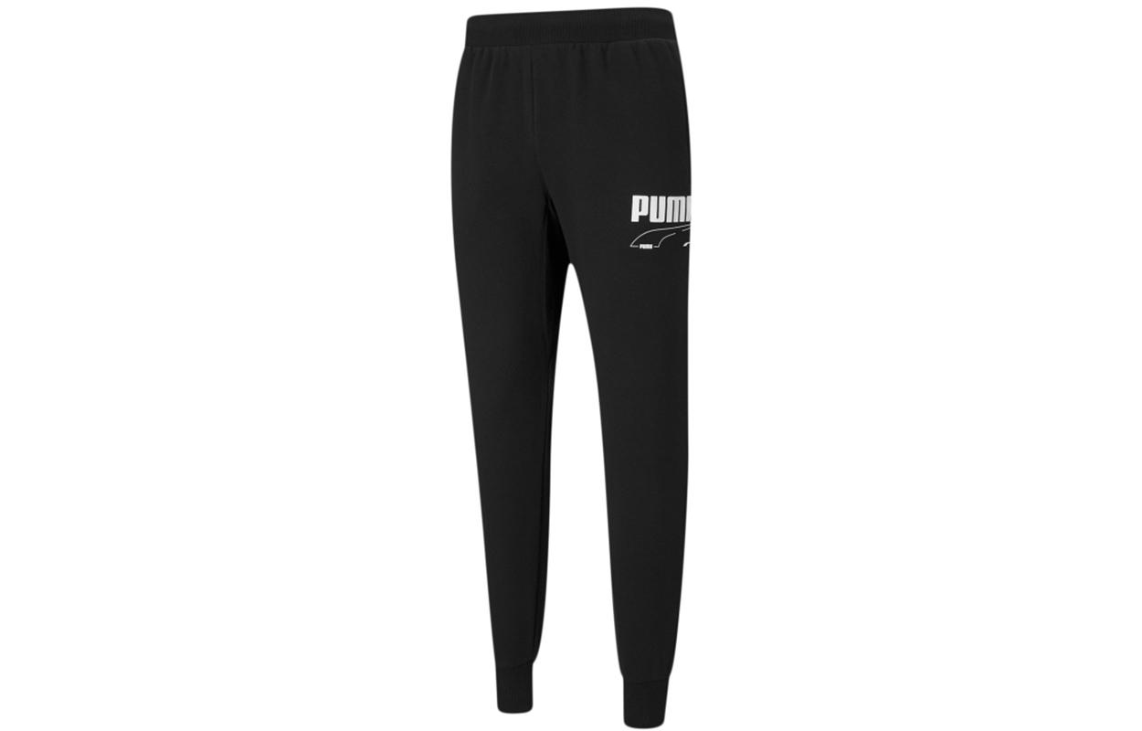 PUMA Knitted Sweatpants Men s Black Moderate Cuffed Pants 588877-01 L