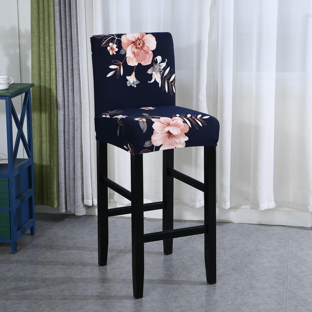 Elastic Bar Stool Chair Cover Home Dining Room Bar Seat Cover Geometric Style Restaurant Hotel Decor Washable Easy Cover 1pc
