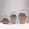 Glass Vase Golden Geometric Gradient Glass Bottle Hydroponics Terrarium Flower Vase Home Decoration Accessories