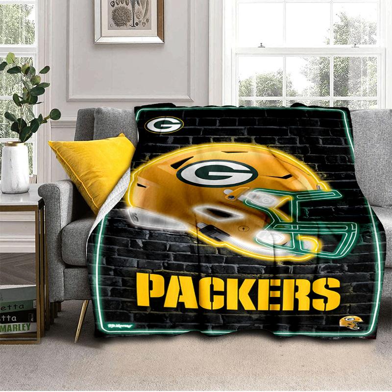 Green Bay Packers Logo Decke Outdoor Flanelldecke für Camping, Wandern, Gartenpartys, Picknick-Zubehör, Geschenk für Familie und Freunde