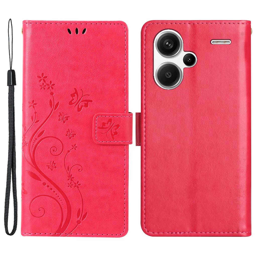 For Xiaomi Redmi Note 13 Pro+ 5G Leather Case Wallet Butterfly Imprinted Phone Cover