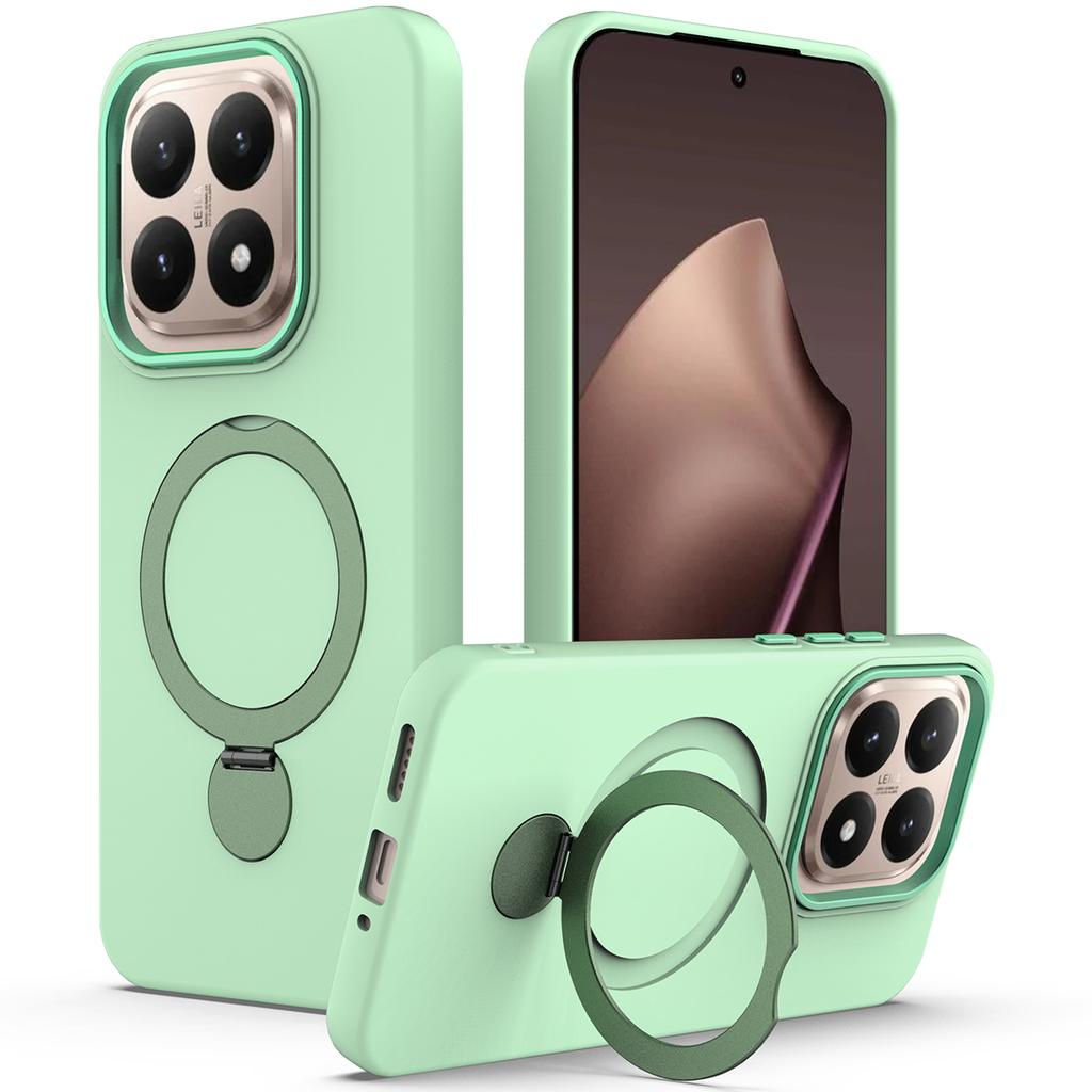 For Xiaomi 15T Magnetic Case Rotating Ring Kickstand TPU + PC Back Cover