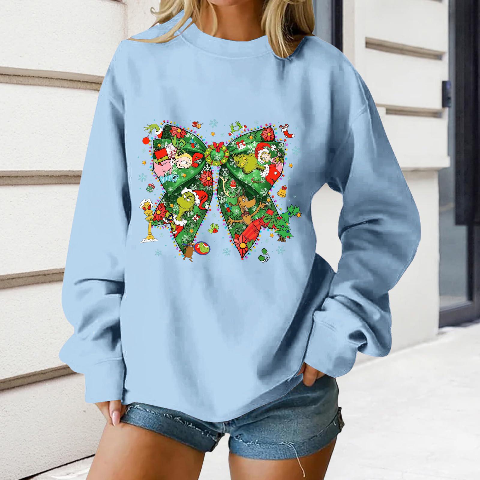 

Жіночий вільний зручний повсякденний модний світшот з круглим вирізом та довгими рукавами з принтом персонажа L