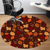 1pc Autumn Leaves Office Round Area Rug,  Mat Suitable For Office, Under Office Chairs Bedroom Living Room Home Decor, Room Deco