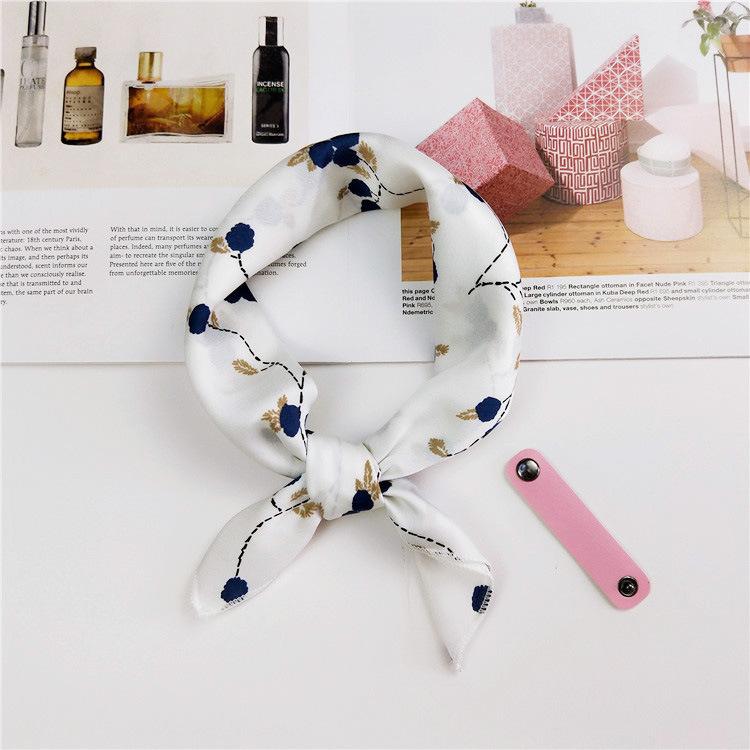 Cotton And Linen Small Square Scarf Silk Scarf Women'S Spring And Autumn New Style Artistic And Versatile Fashionable Temperament Headband Scarf