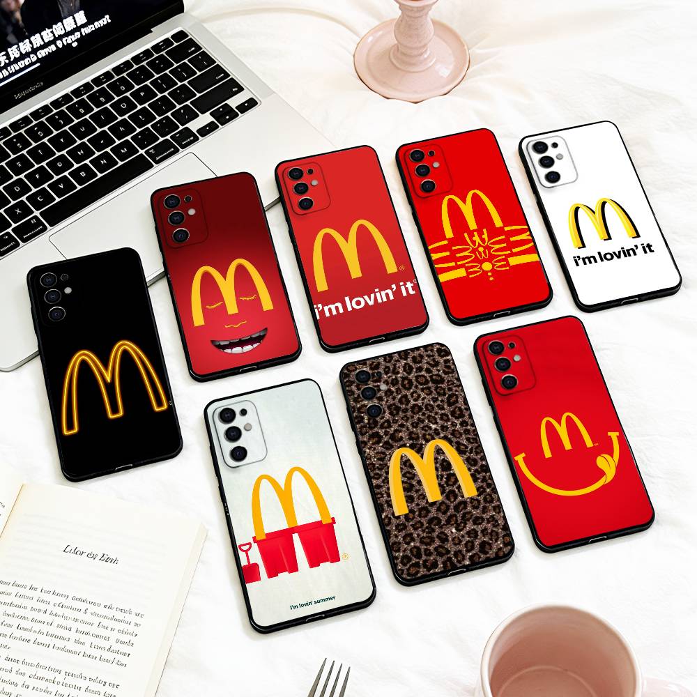 Heißes M-McDonalds L-Logo Handyhülle Für Samsung S 25,24,23,22,30,21,10,9,Ultra,Plus,Lite,FE,4,5 G Weiche Schwarze Hülle
