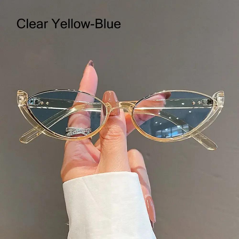 New Small Cat Eye Sunglasses Women Trendy Vintage Composite Shades Eyewear Fashion Luxury Brand Designer Sun Glasses