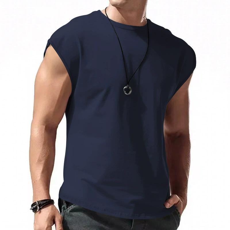 T-shirt da Uomo Estiva a Maniche Corte in Sezione Sottile a Tinta Unita T-shirt Giovanile Girocollo Casual Ampia