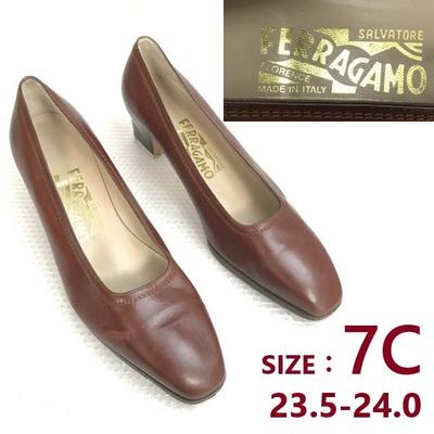 Made in Italy Lederpumps Größe 7 23.5 24.0 Braun(GEBRAUCHT)