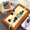 Color Diamond-set Irregular Special-shaped Watch Necklace Ring Earrings Four-piece Set Gift Watch