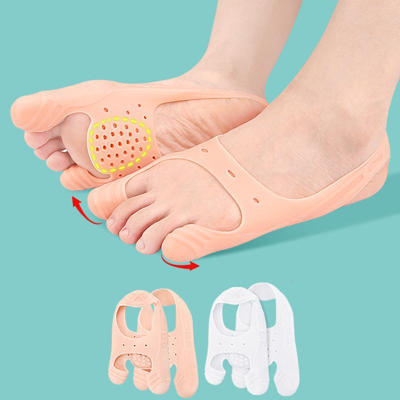 Silicone Forefoot Pads Toe Separator Cushion Pad Pain Relief Shoes Insoles Finger Toe  Corrector Gel Pads Foot Care