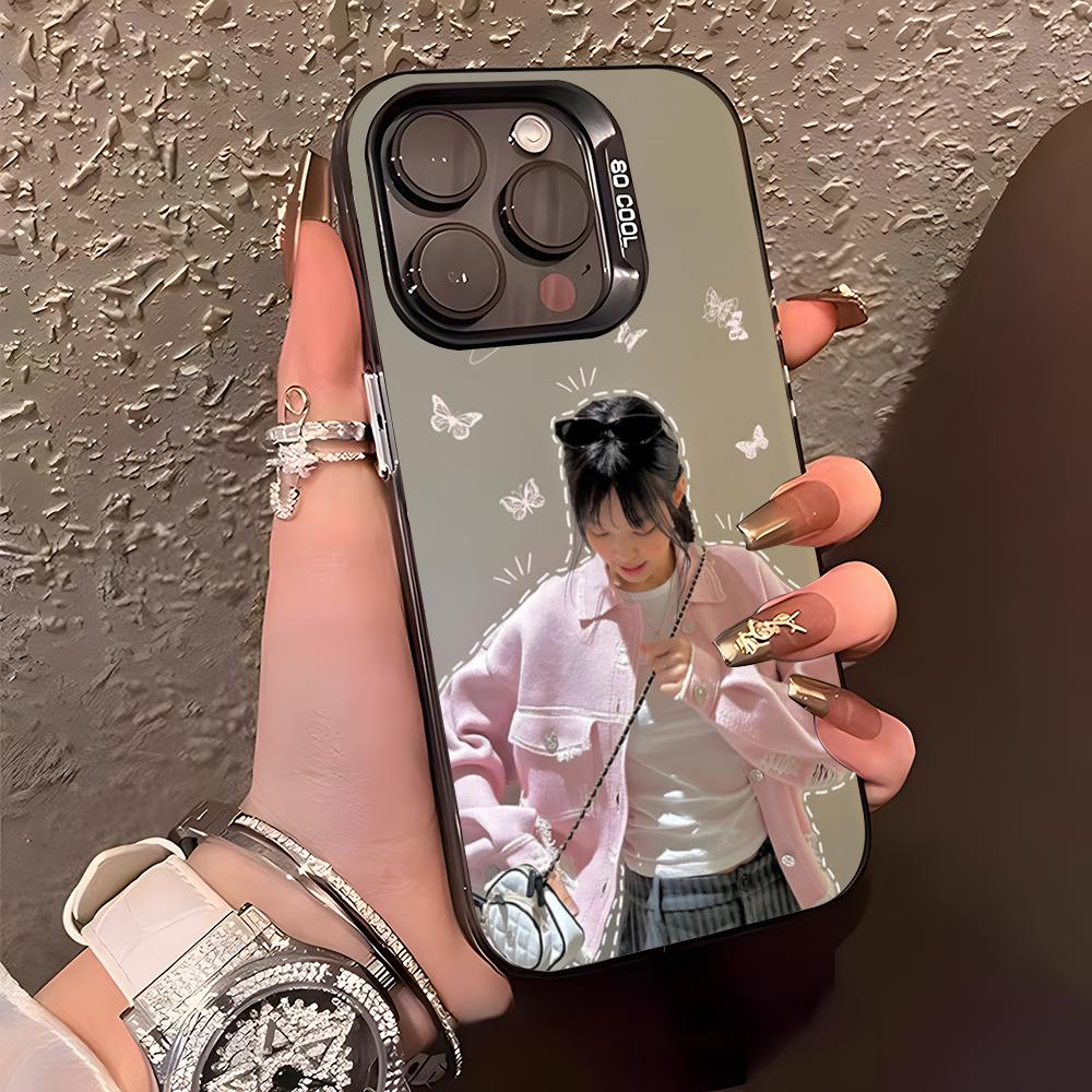 Funda de Teléfono de la Cantante J-jennie Para IPhone17 Air 16 15 14 Plus 13 12 11 Pro XS Max Funda con Parachoques Plateada Negra