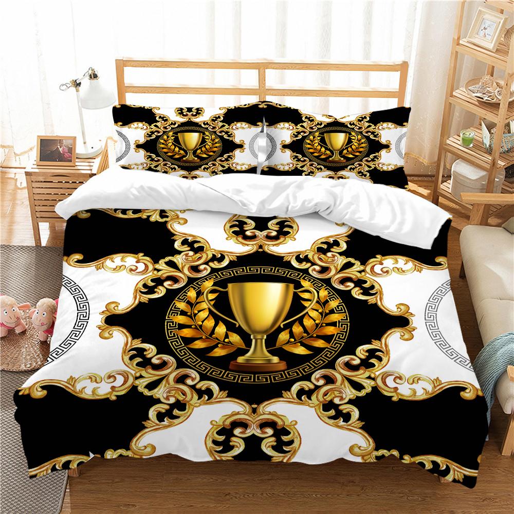 3D Digital Printing Gorgeous Quilt Cover and Pillowcase 2/3 Single Double Bed Home Textiles Soft Bedding Set Gift