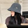 1Pc Autumn and Winter New Basin Hat Wool Blended Bucket Hat Women Show Small Face Versatile Fashion Irregular Wide Brim Warm Hat