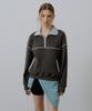 Peulibeo07 Waffle Half Zip-Up Sweatshirt [Frsp05Lt11]_Charcoal