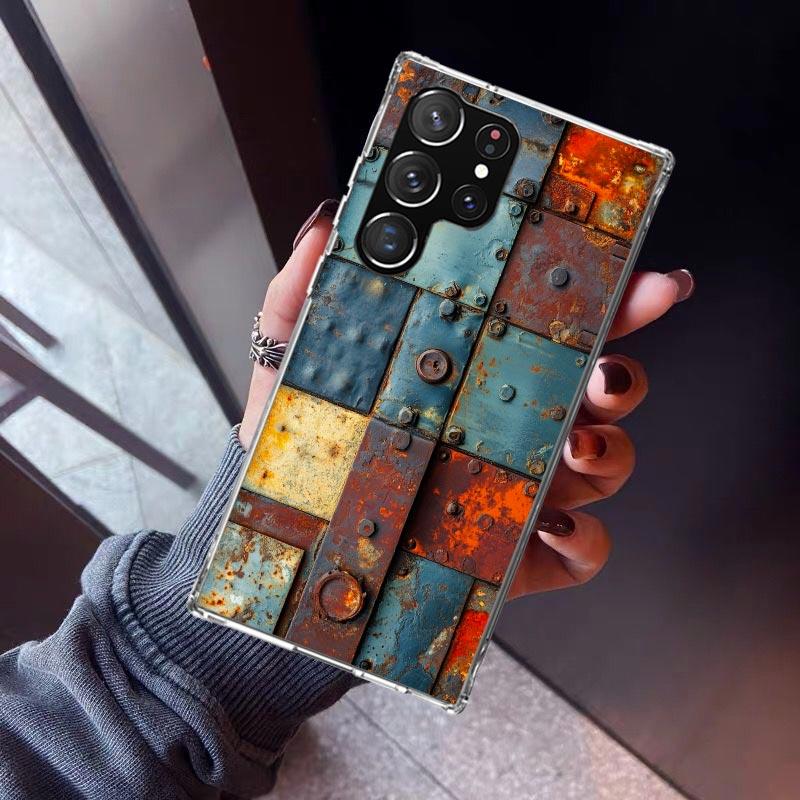 Vintage Industrial Style Rusty Pattern Phone Case For Samsung Galaxy S23 S24 S25 Edge S26 Ultra S22 + S21 Plus S20 FE Cover Sili