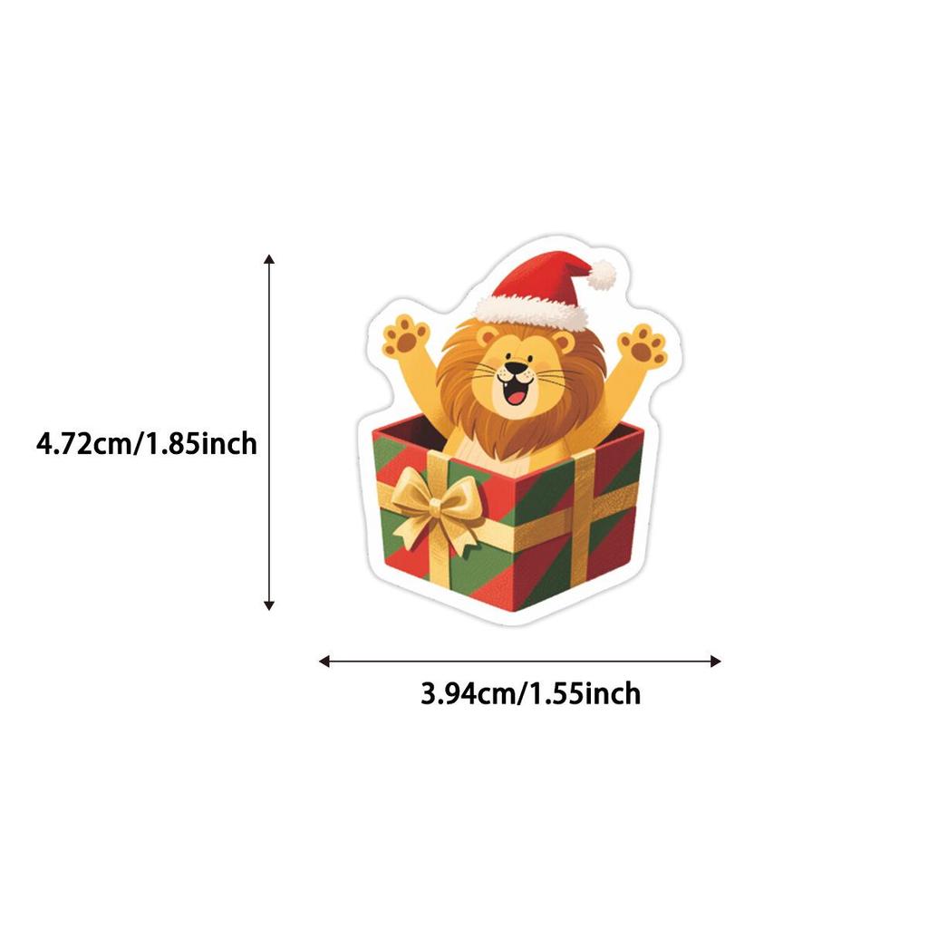 50 Christmas Journal Stickers: Santa, Tree, Reindeer, Cute Designs for Notebook & Suitcase