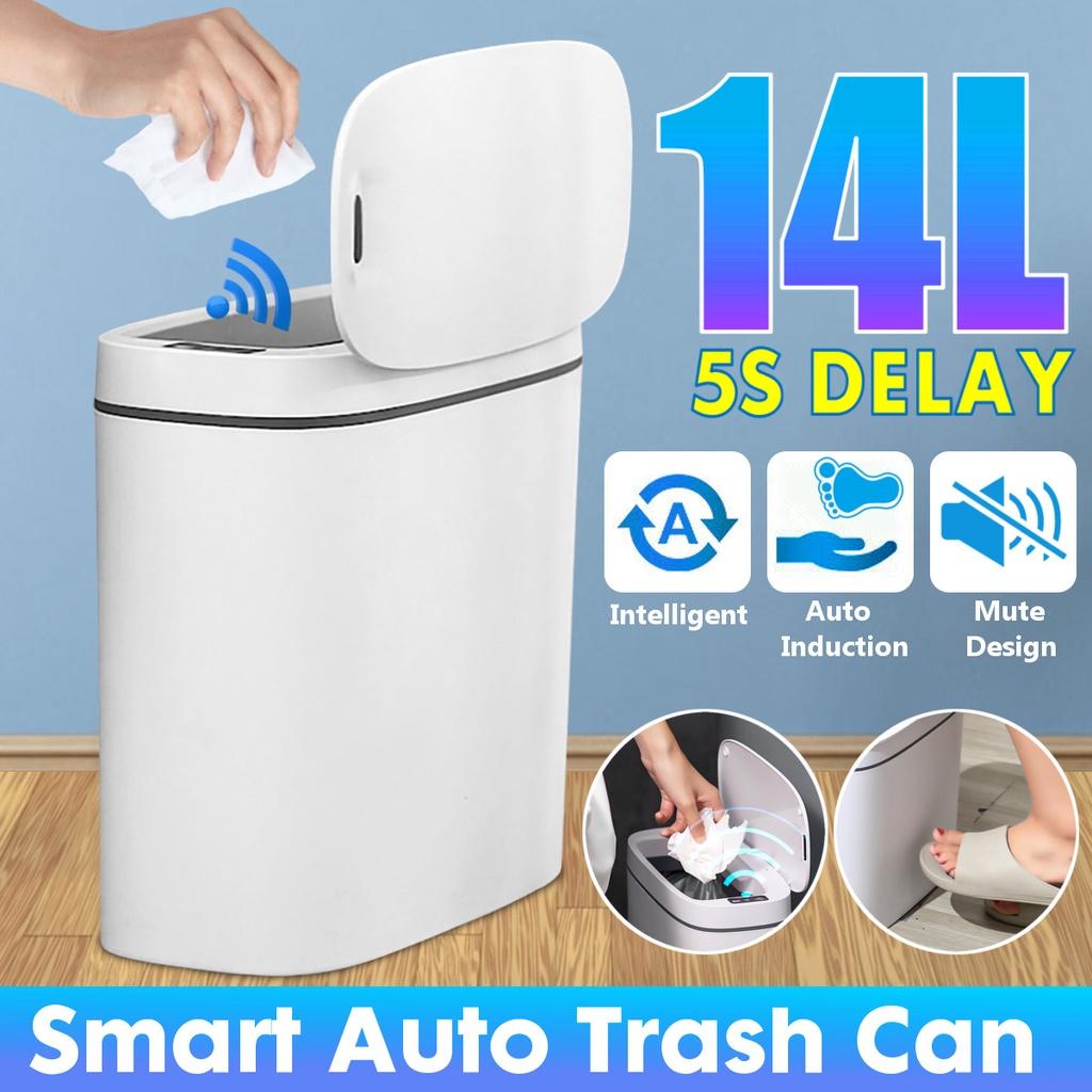 14L Electronic Automatic Bathroom Waste Garbage Bin Household Toilet Waterproof Narrow Seam Sensor Bin New Smart Sensor Trash Can