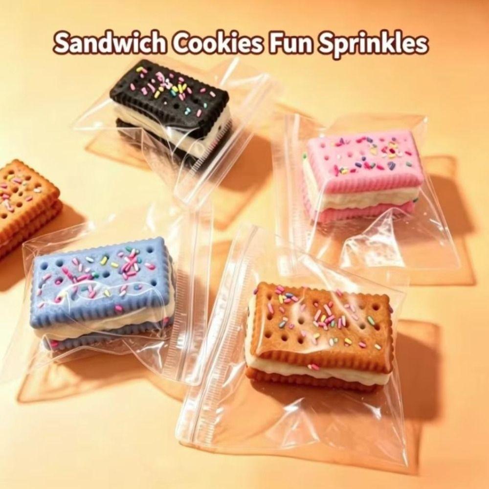 Handmade Silicone Biscuit Squishy Ultra Soft Texture Slow Rebound Unzip Biscuits Squeeze Funny Design Elastic Pinch Feel