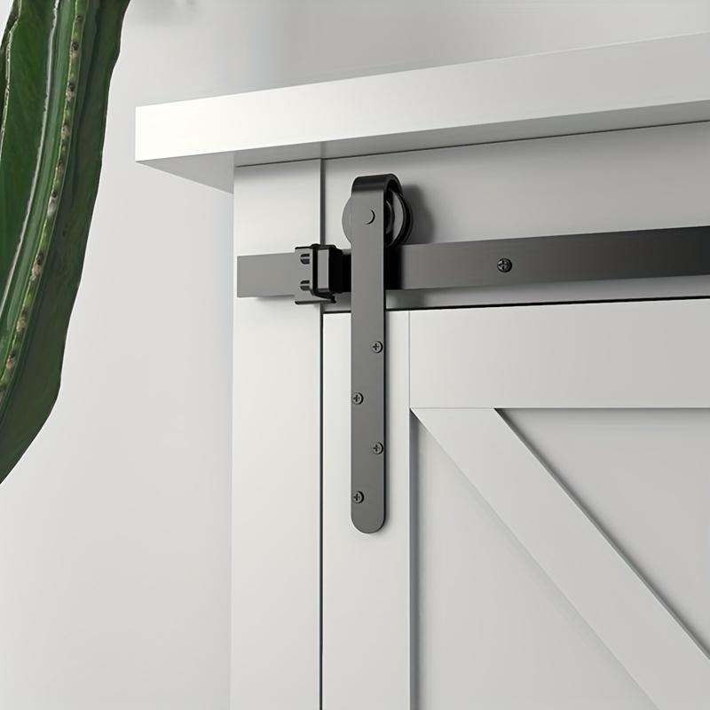 1Set Carbon steel silent sliding barn door hardware kit, suitable for carbon steel tracks in barns, TV cabinets, and wardrobes