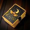 Handmade Leather Moon Witch Fairy Journal with Deckle Edge Paper – 5x7” Vintage Notebook 200 Pages