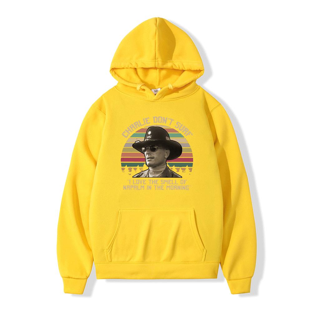 

Толстовка с капюшоном «Чарли не занимайся серфингом», хлопковые толстовки с капюшоном из фильма «Я люблю запах напалма по утрам», толстовки XL