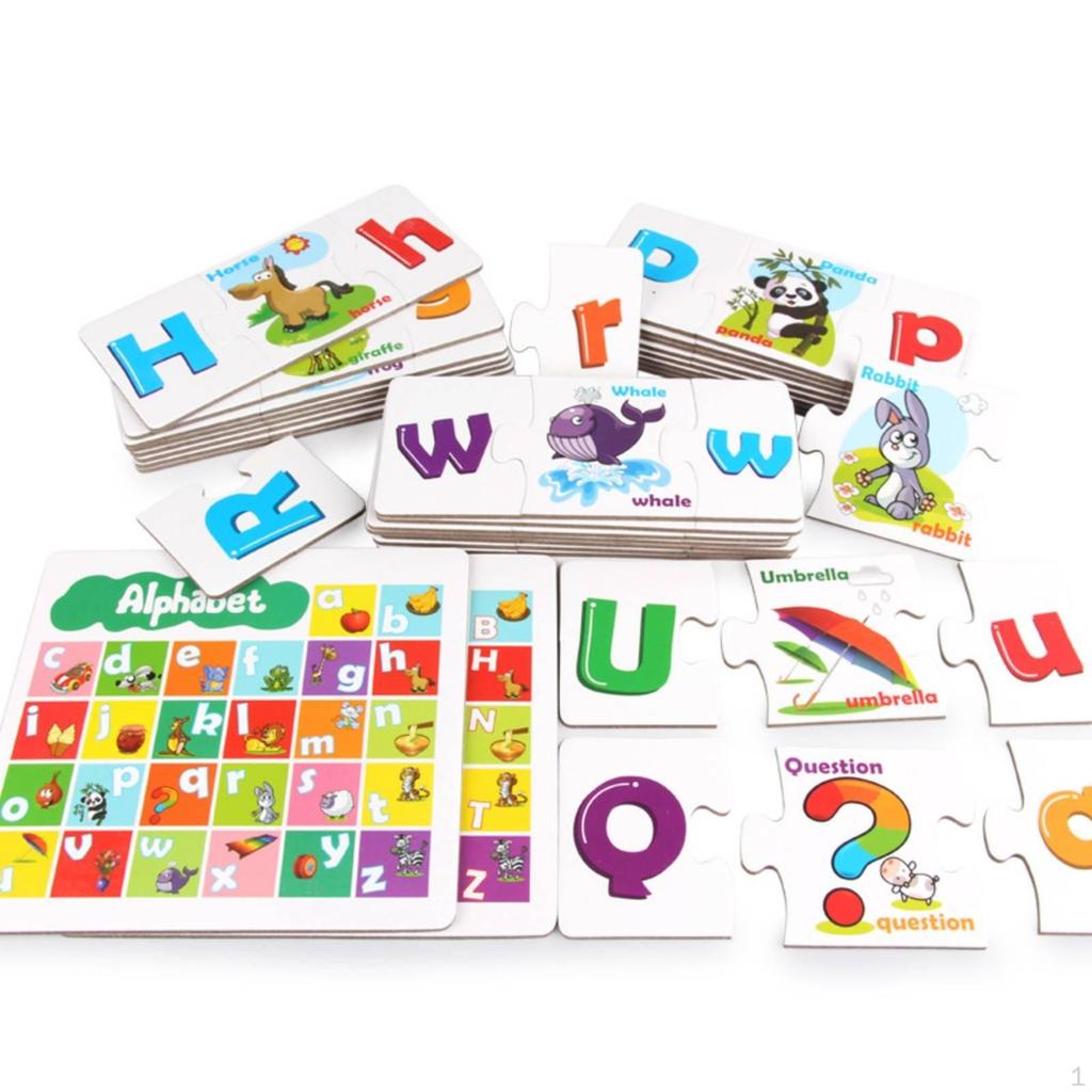 Alphabet Matching Cards HandEye Coordination Wood Letter Activity Set Wooden Puzzle