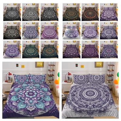 Ensemble de housse de couette imprimé Mandala 3D, housse de couette en Polyester Double taille, à la mode, vêtements de maison haut de gamme