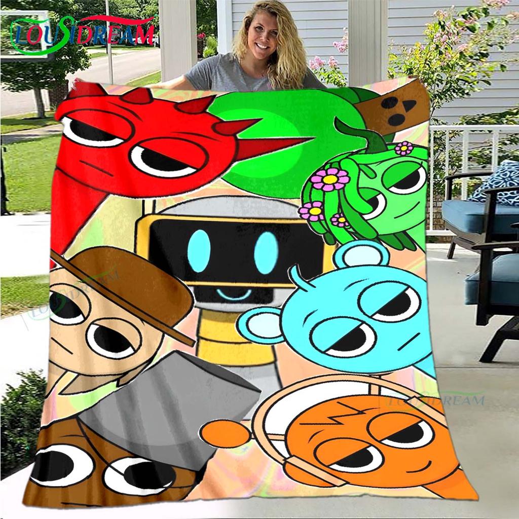 Fashion S-Sprunki Incredibox Game Four Seasons Blanket Sofa Cover Travel Bed Plush Blanket Travel Office Break Blanket Gift