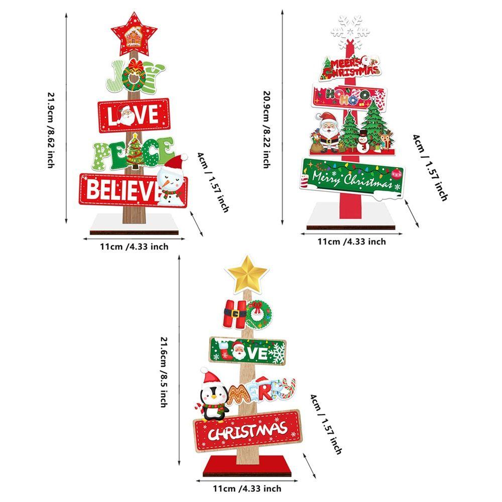 Wooden Material Wooden Xmas Tree Ornaments Welcome Sign Tree-Shaped Snowman Sign Festive Messages Themed Ornaments