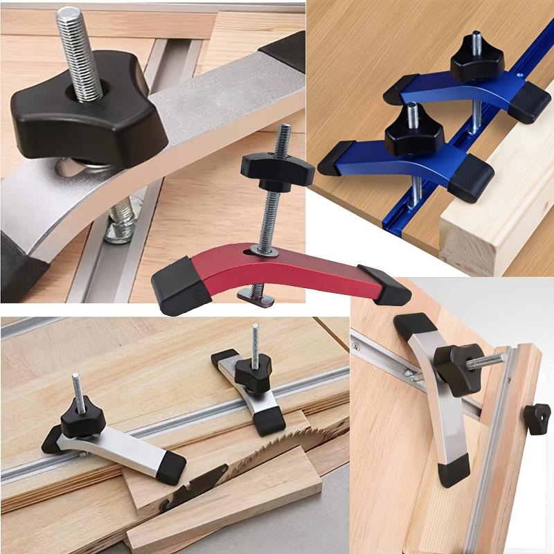 2-Pack T-track Hold Down Clamps Aluminum Woodworking T Track CNC Router Clamp T Slot Fixtures, Home Improvement  Auxiliary Tool